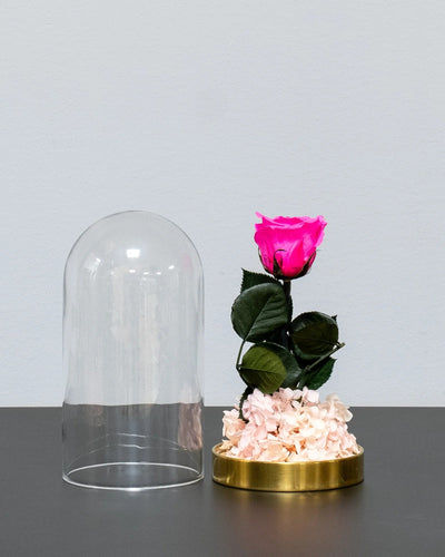 Roskupa med Evighetsrosor och Hortensia som dekorativ produkt från Forever Flora