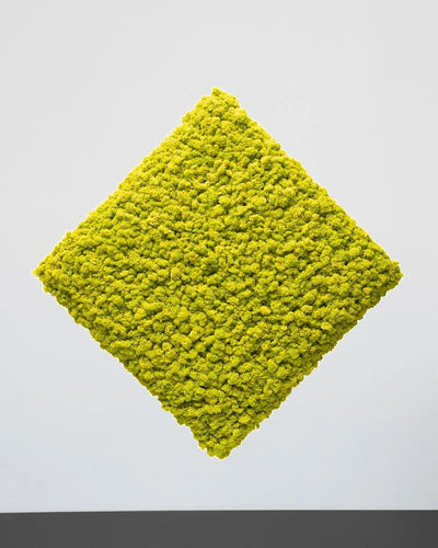 Yta och struktur i kvadratisk mosspanel – ljusgrön, 30×30 cm