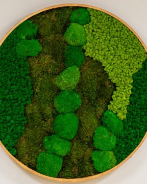Mosstavla rund - Grönmix - Växtvägg Mosstavla rund gronmix 110 cm 2