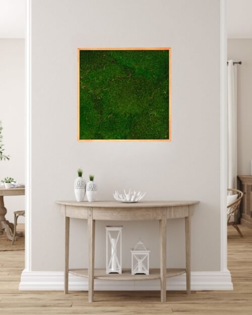 Kvadratisk Mosstavla med Äkta Plattmossa - Växtvägg 9 Forever Flora