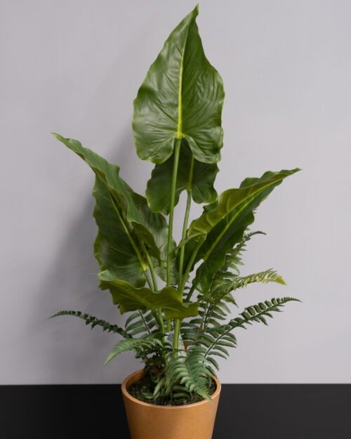 Konstgjord Alocasia krukväxt