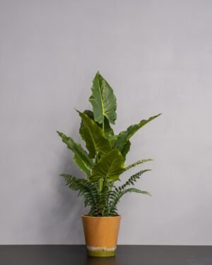Konstgjord Alocasia krukväxt