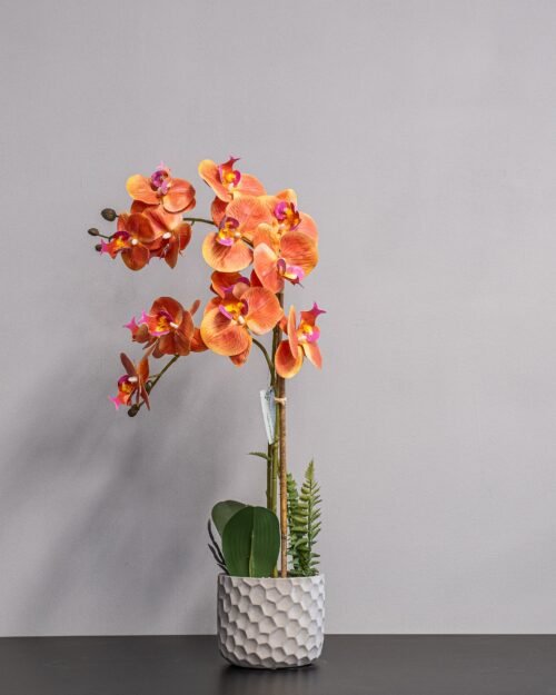 Konstgjord Orkide orange