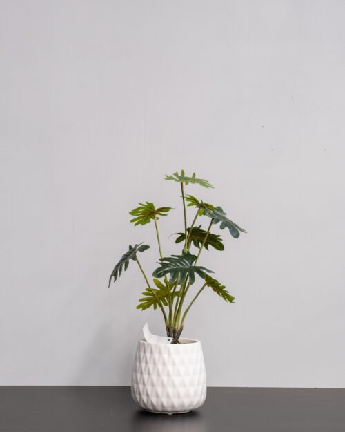 Konstgjord Filodendron krukväxt med keramik kruka - 53 cm Höjd 5 Konstgjord Filodendron krukväxt