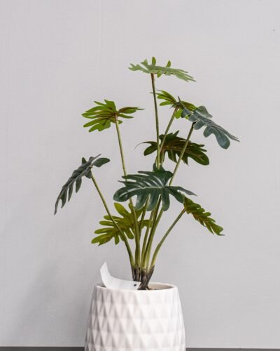 Alternative view of Konstgjord Filodendron krukväxt med keramik kruka - 53 cm Höjd