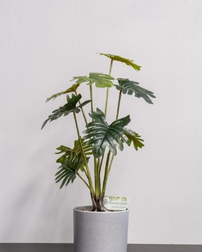 Alternative view of Konstgjord Filodendron krukväxt med Melamin kruka - 52 cm Höjd