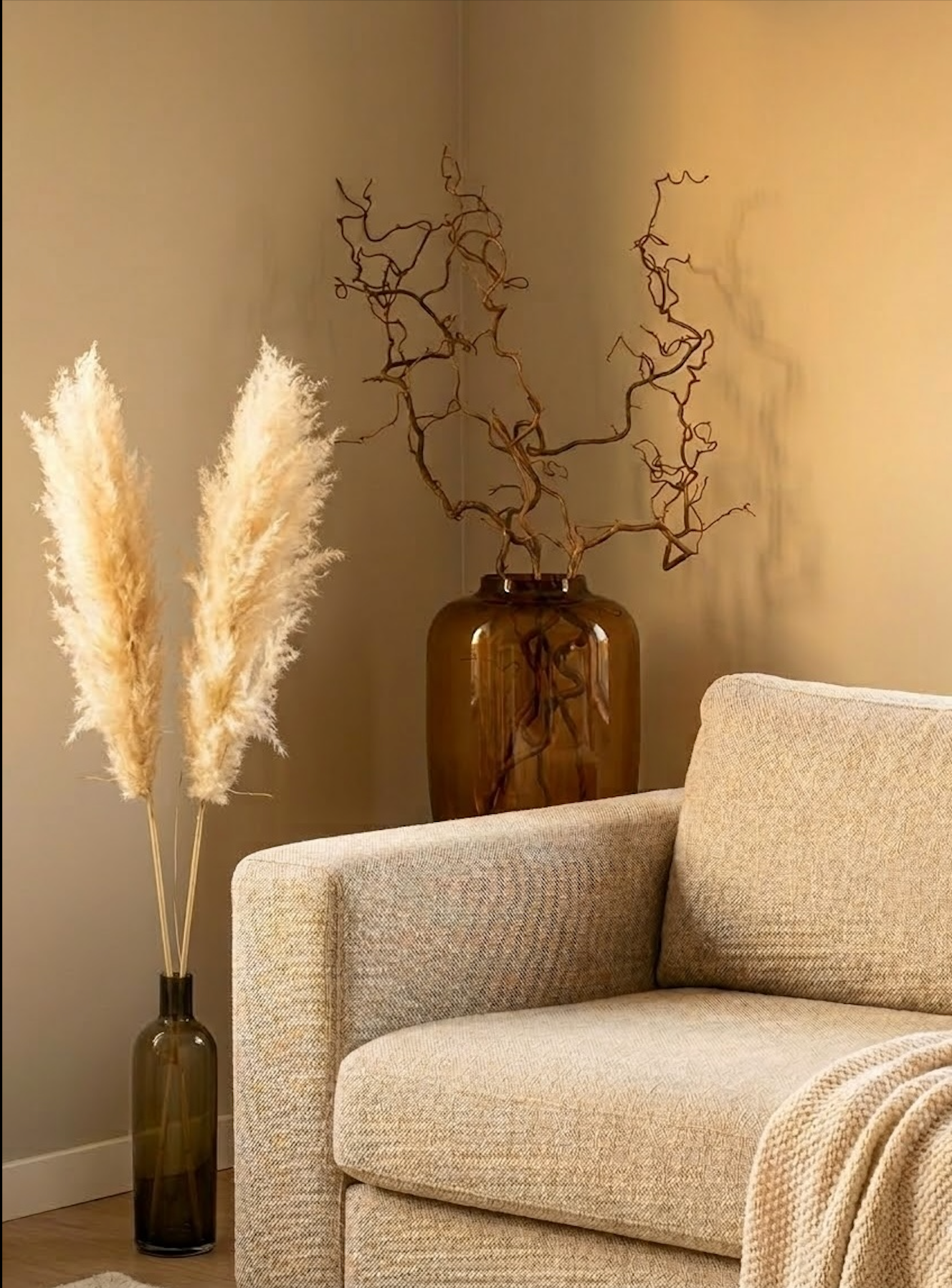 Så gör du ett påskris med trollhassel – inspiration med ormhassel grenar 3 påskris med torkad trollhassel och pampasgräs