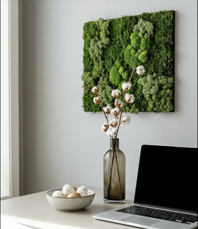 Påskris med torkade blommor i vas